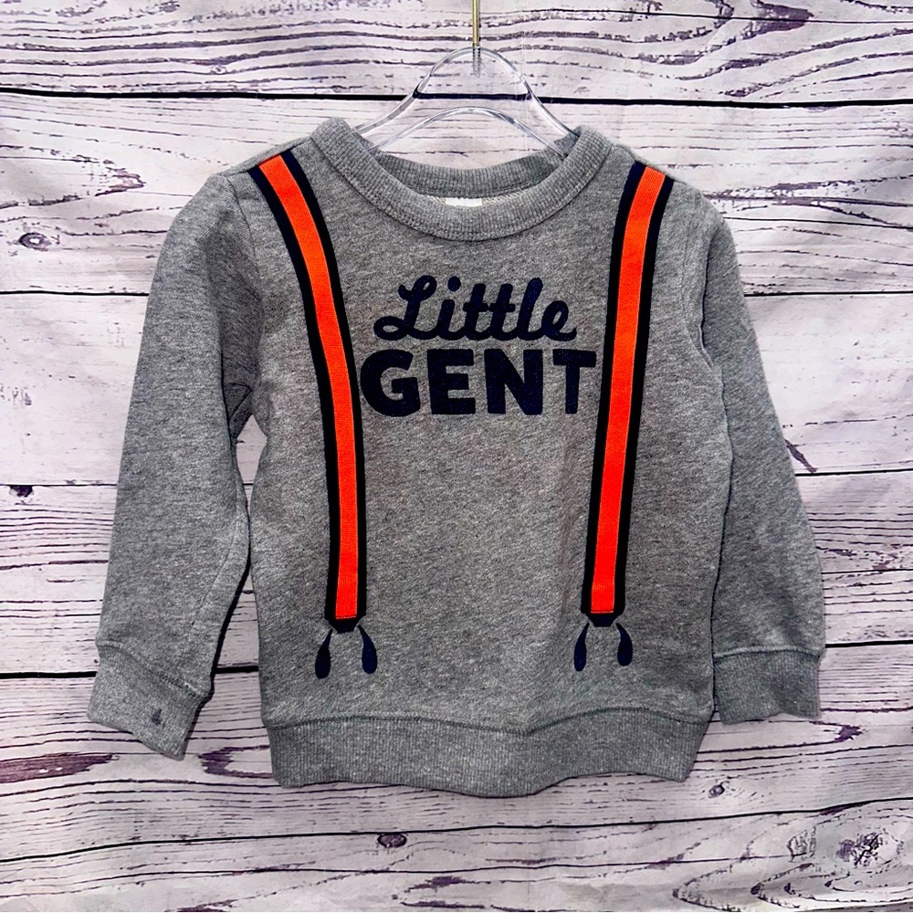 Carter's Boys Sweatshirt Top Pullover Handsome Little Gent Gray Size 2t